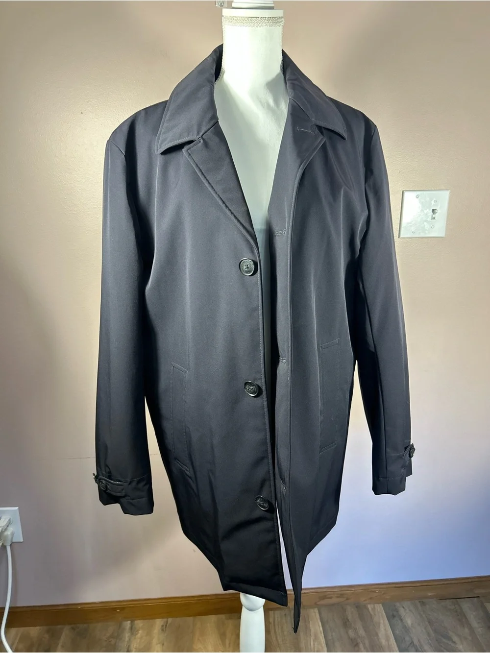 Calvin Klein Black Trench Coat - Single-Breasted Classic